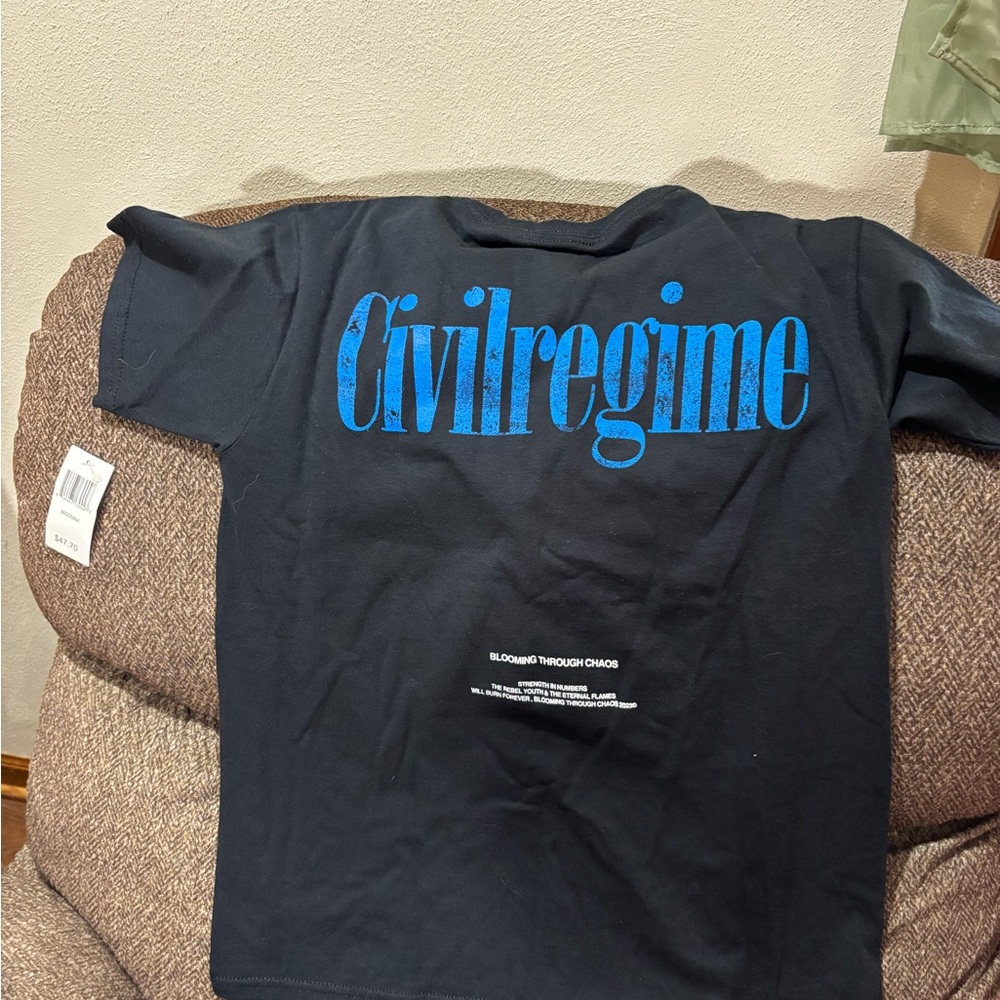 Black and Blue Graphic Skeleton Tee - Picture 6 of 7